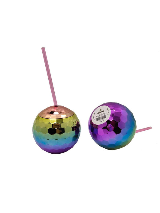 Bolaras Rainbow Disco Ball Cup with Name Tag