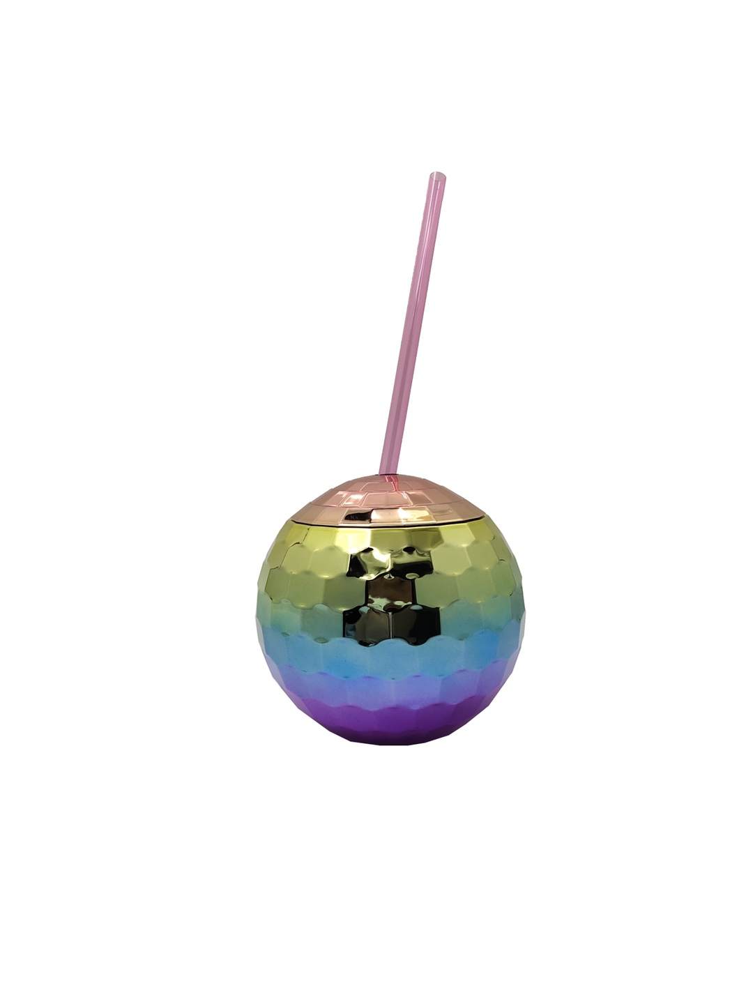 Bolaras Rainbow Disco Ball Cup with Name Tag