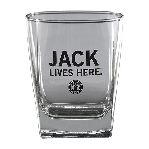 Jack Daniels “JACK LIVES HERE” DOF Glass 14oz