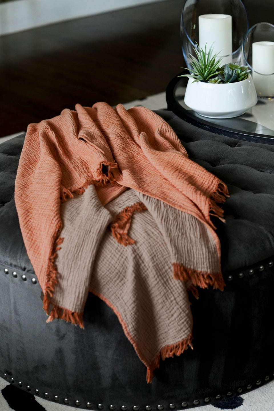 Riviera Luxury Throw Blanket | Tan - Coffee Mist