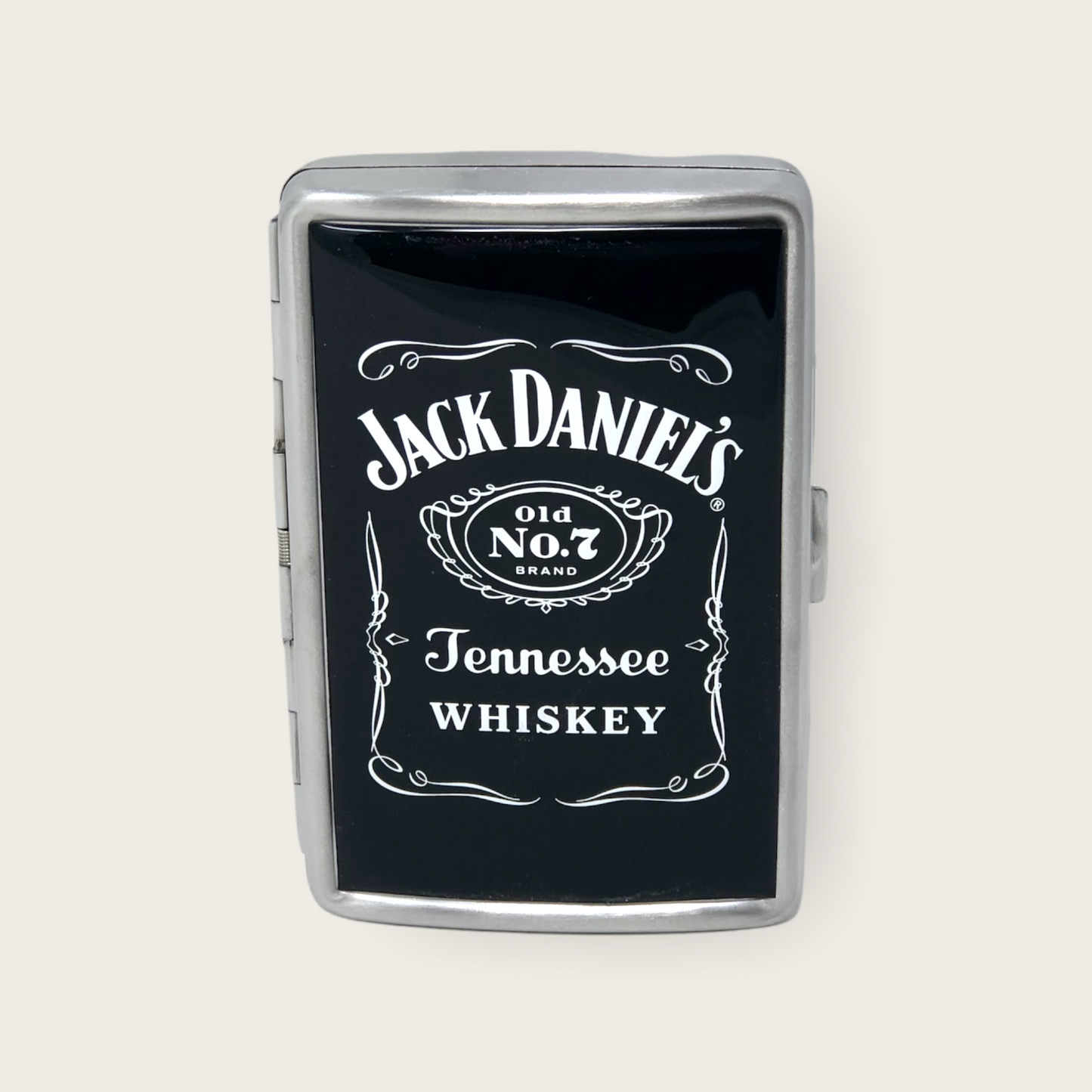 Jack Daniel's Label Logo Carry Case - Stainless Steel - Licensed Product