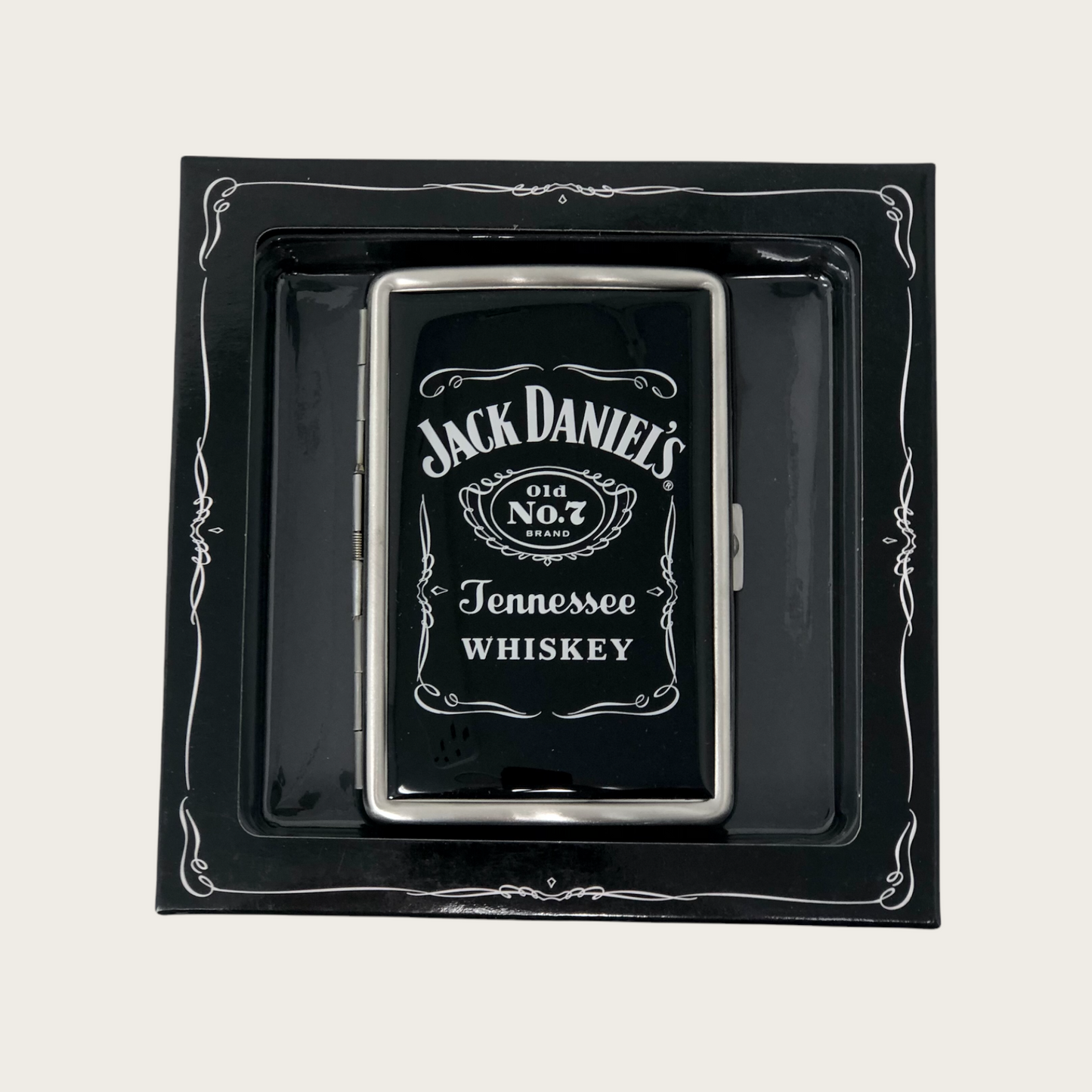 Jack Daniel's Label Logo Carry Case - Stainless Steel - Licensed Product